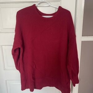 Old Navy Women's Rich Red Crew Neck Sweater